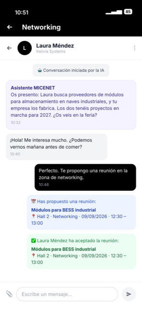 The AI opens the conversation and the meeting is booked