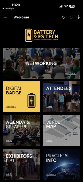 The event app, with access to networking
