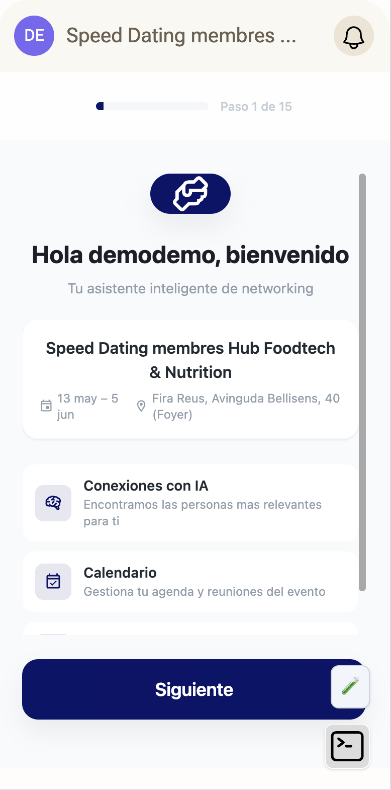 MICENET app — pantalla de bienvenida